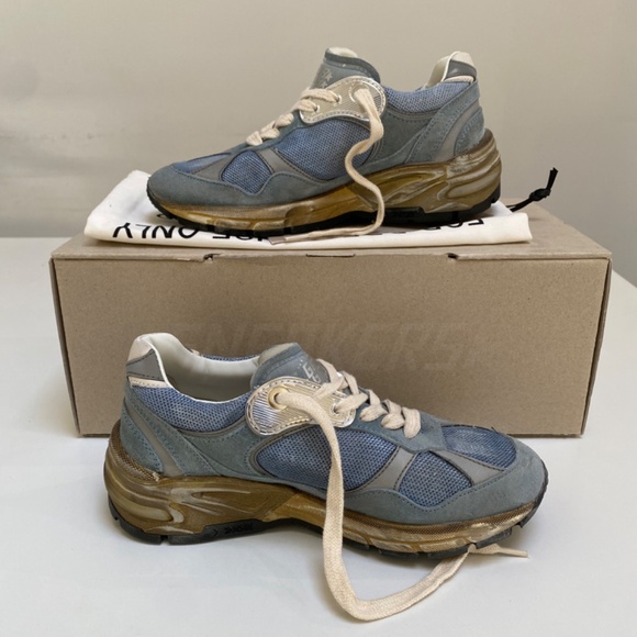 Golden Goose Dad Star Running Sneaker in Blue/Gray/Silver sz 35 New in Box - Picture 4 of 10